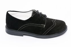 Pantofi copii - Pantofi copii din piele intoarsa hokide 207 negru brodat 26-38