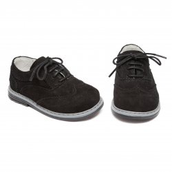 Pantofi copii - Pantofi copii din piele intoarsa AV207 negru gri 19-30