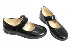 Pantofi balerini copii  - Pantofi copii leofex 129 negru lac