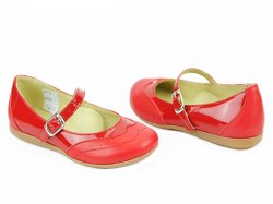 Pantofi balerini copii  - Pantofi fete piele 1327 rosu