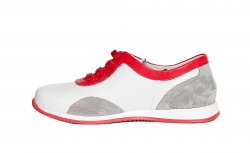 Pantofi sport copii  - Pantofi copii sport pj shoes Oskar alb rosu 31-38