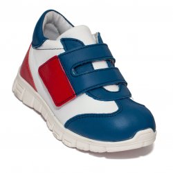 Pantofi sport copii  - Pantofi copii cu talonet pj shoes Tokyo albastru alb rosu 18-26