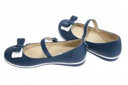 Pantofi balerini copii  - Pantofi balerini copii scoala 1326 albastru alb 26-36