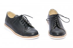Pantofi copii  - Pantofi copii scoala piele naturala 1384 negru box 26-36