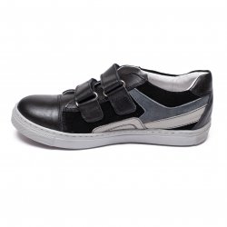 Pantofi sport copii  - Pantofi copii sport din piele hokide 398 negru gri 26-37