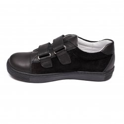 Pantofi sport copii  - Pantofi copii sport din piele hokide 398 negru velur 26-37