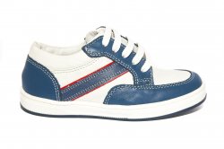 Pantofi sport copii  - Pantofi copii sport piele Zar alb blu 27-36