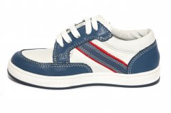 Pantofi sport copii  - Pantofi copii sport piele Zar alb blu 27-36