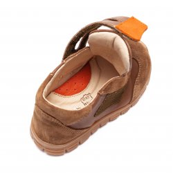 Pantofi sport copii  - Pantofi copii sport piele cu talonet pj shoes Tokyo maro cafe P 18-26