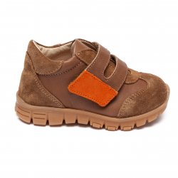 Pantofi sport copii  - Pantofi copii sport piele cu talonet pj shoes Tokyo maro cafe P 18-26
