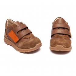 Pantofi sport copii  - Pantofi copii sport piele cu talonet pj shoes Tokyo maro cafe P 18-26