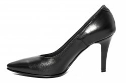 Pantofi dama cu toc - Pantofi dama piele cu toc 004 negru box 34-41