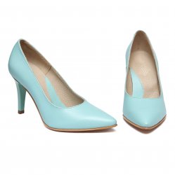 Pantofi dama cu toc - Pantofi dama cu toc de 8cm din piele 004 cielo 33-40