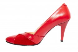 Pantofi dama cu toc  - Pantofi dama cu toc din piele 612 rosu