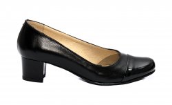 Pantofi dama cu toc - Pantofi dama cu toc mic hape 219A negru box lac 34-40