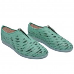 Pantofi dama - Pantofi dama piele perforati cu laser 1223 verde 35-41