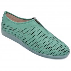 Pantofi dama - Pantofi dama piele perforati cu laser 1223 verde 35-41