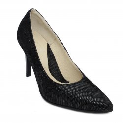 Pantofi dama cu toc  - Pantofi dama stileto cu toc 8cm 004 negru lux 33-40