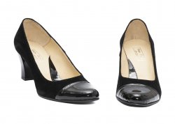 Pantofi dama cu toc - Pantofi femei cu toc hape velur 827A negru velur 34-40