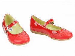 Pantofi balerini copii  - Pantofi fete piele 1327 rosu