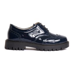 Pantofi copii - Pantofi fete din piele eleganti Frida blu lac 27-36