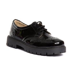 Pantofi copii  - Pantofi fete din piele eleganti Frida negru lac 27-36