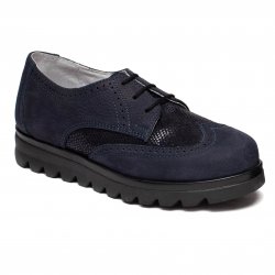 Pantofi copii  - Pantofi fete din piele hokide 404 blu sidef TG 26-37