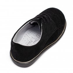 Pantofi copii  - Pantofi fete din piele intoarsa hokide 207 negru sclipici 20-38