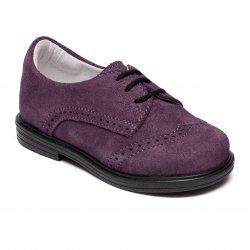 Pantofi copii  - Pantofi fete din piele intoarsa cu talonet hokide 207 mov sclipici 19-38