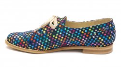 Pantofi copii  - Pantofi fete din piele naturala 026s1 sah multicolor 34-41