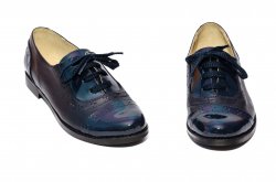 Pantofi copii  - Pantofi fete eleganti scoala piele naturala 026s1 blu lac 34-41