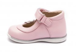 Pantofi balerini copii  - Pantofi fete inalt pe glezna 746 roz pal alb 18-25