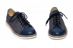 Pantofi copii - Pantofi fete piele naturala 1384 blu arg 26-36
