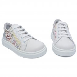 Pantofi sport copii - Pantofi fete sport piele hokide 400 alb print 26-35