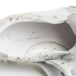 Pantofi sport copii - Pantofi sport fete cu talonet pj shoes Tokyo alb print 18-26
