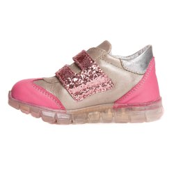 Pantofi sport copii - Pantofi fete sport cu talonet pj shoes Tokyo roz gliter 18-26