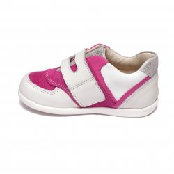 Pantofi sport copii  - Pantofi fete sport din piele cu talonet hokide 395 alb fuxia TS 18-25