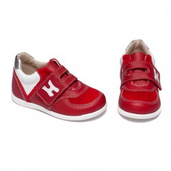 Pantofi sport copii  - Pantofi fete sport din piele cu talonet hokide 395 rosu 18-25