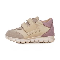Pantofi sport copii  - Pantofi fete sport din piele cu talonet pj shoes Tokyo bej lila 19-26 