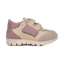 Pantofi sport copii  - Pantofi fete sport din piele cu talonet pj shoes Tokyo bej lila 19-26 