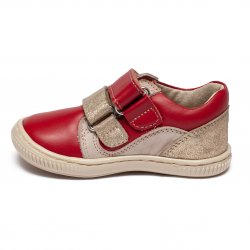 Pantofi sport copii  - Pantofi fete sport din piele hokide 458 rosu auriu 18-25