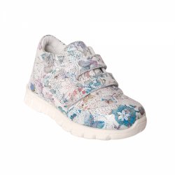 Pantofi sport copii - Pantofi sport fete cu talonet pj shoes Tokyo alb print 18-26
