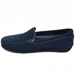 Pantofi barbati - Pantofi mocasini barbati din piele intoarsa MC01 blu 39-46