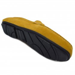 Pantofi barbati  - Pantofi mocasini barbati din piele intoarsa MC01 galben mustar 39-46