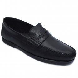 Pantofi barbati  - Pantofi mocasini barbati flexibili piele 350 negru 39-46