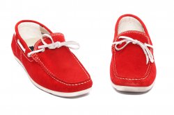 Pantofi barbati - Pantofi mocasini barbati piele intoarsa 873 rosu 39-45