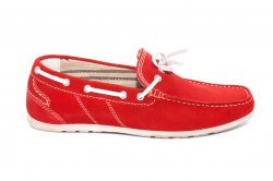 Pantofi barbati - Pantofi mocasini barbati piele intoarsa 873 rosu 39-45