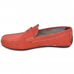 Pantofi barbati - Pantofi mocasini barbati piele intoarsa MC01 rosu 39-46