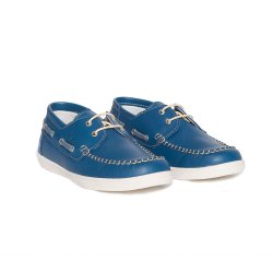 Pantofi copii - Pantofi mocasini copii piele pj shoes Jose albastru bej 27-36