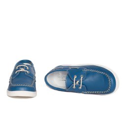 Pantofi copii - Pantofi mocasini copii piele pj shoes Jose albastru bej 27-36